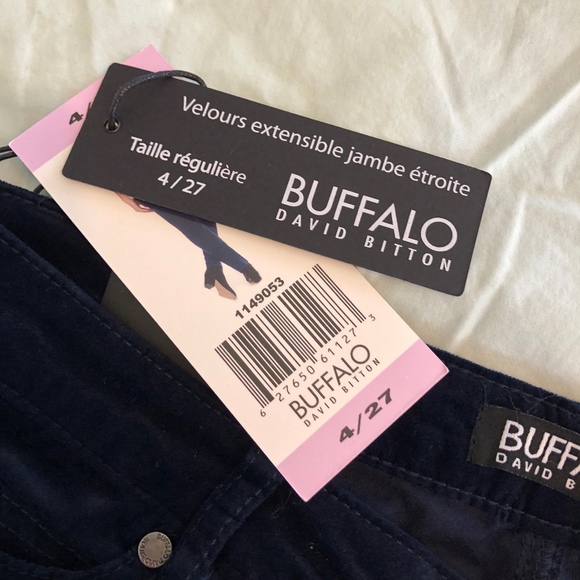 Worn once BUFFALO Stretch Velvet Navy Skinny Pants - Picture 5 of 6